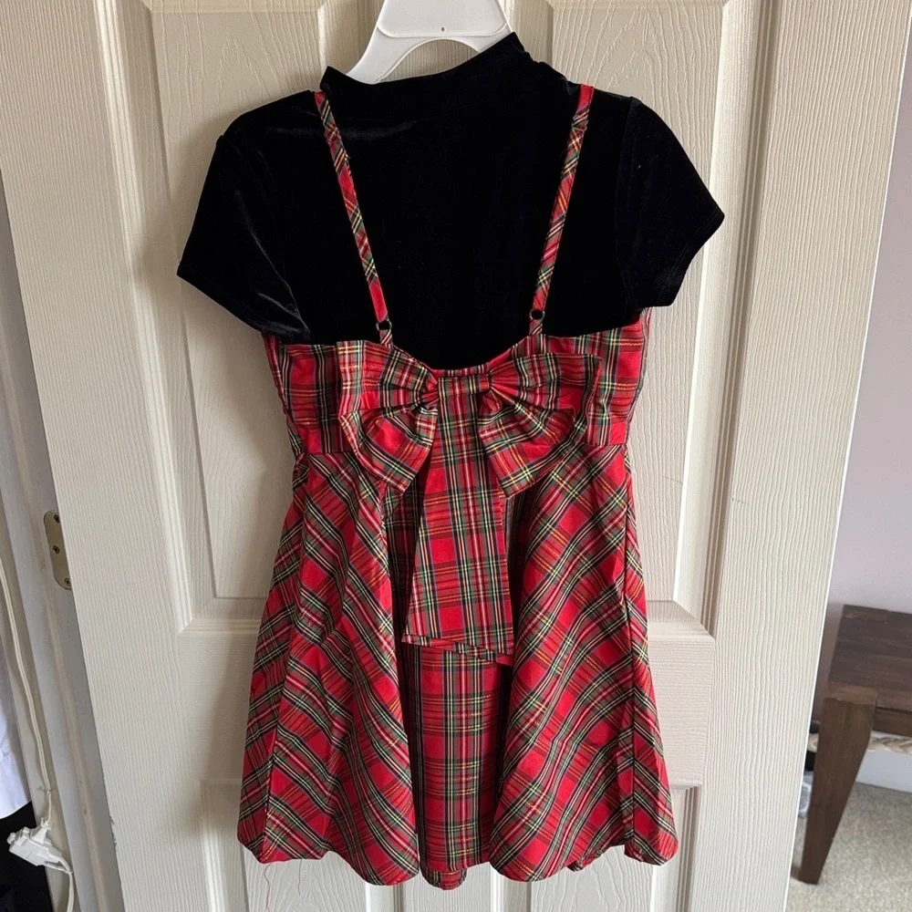 Knitworks Red and Black Plaid Kids Dress